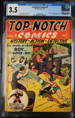 Cover Scan: Top Notch Comics #8 CGC VG- 3.5 1st Appearance Firefly! - Item ID #386032