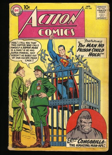 Cover Scan: Action Comics #248 GD/VG 3.0 1st Appearance and Origin of Congorilla! - Item ID #387147