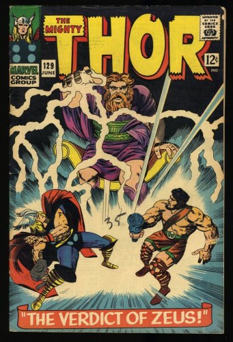 Cover Scan: Thor #129 FN- 5.5 1st Appearance Ares! Kirby/Colletta Cover!  - Item ID #387261