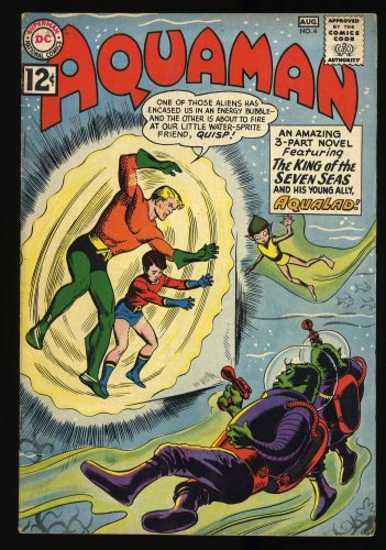 Cover Scan: Aquaman #4 FN- 5.5 Menace Of Alien Island! Nick Cardy Cover Art! - Item ID #389119