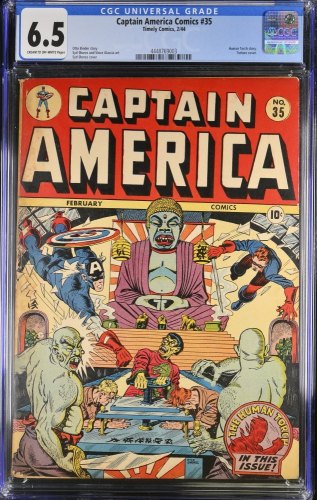 Cover Scan: Captain America Comics #35 CGC FN+ 6.5 Classic Japanese WWII Torture Cover! - Item ID #389122