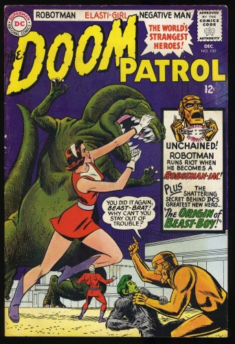 Cover Scan: Doom Patrol #100 FN 6.0 Origin of Beast Boy! Suicide Squad! - Item ID #391011