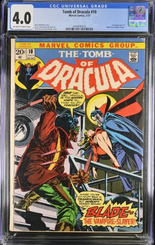 Cover Scan: Tomb Of Dracula #10 CGC VG 4.0 Off White to White 1st Appearance Blade! - Item ID #391086