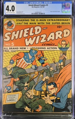 Cover Scan: Shield-Wizard Comics #5 CGC VG 4.0 Nazi Bondage Cover! - Item ID #391088