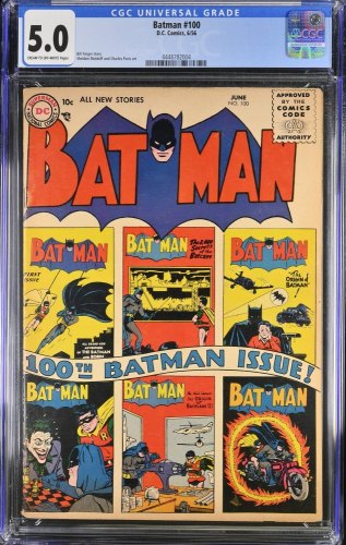 Cover Scan: Batman #100 CGC VG/FN 5.0 100th Issue! Cover by Bob Kane/Dick Sprang! - Item ID #391204
