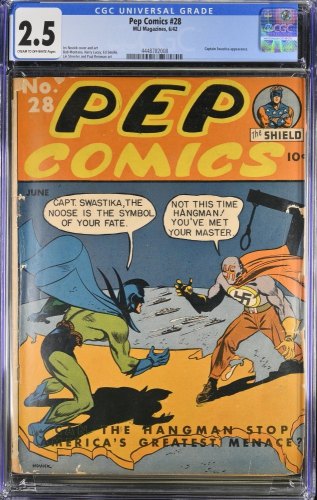 Cover Scan: Pep Comics #28 CGC GD+ 2.5 Captain Swastica (Nazi WWII) Cover! - Item ID #391208