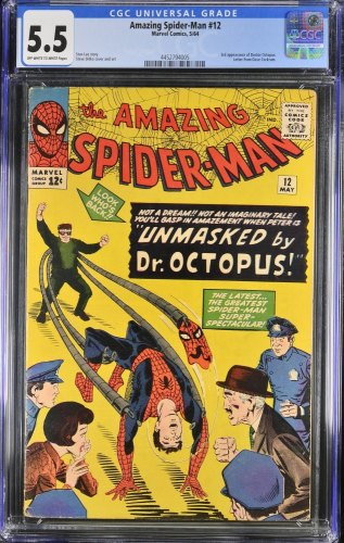 Cover Scan: Amazing Spider-Man #12 CGC FN- 5.5 3rd Appearance Doctor Octopus! - Item ID #391802