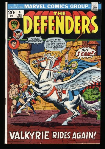 Cover Scan: Defenders #4 VF- 7.5 1st Appearance Barbara Norris as Valkyrie! - Item ID #392357