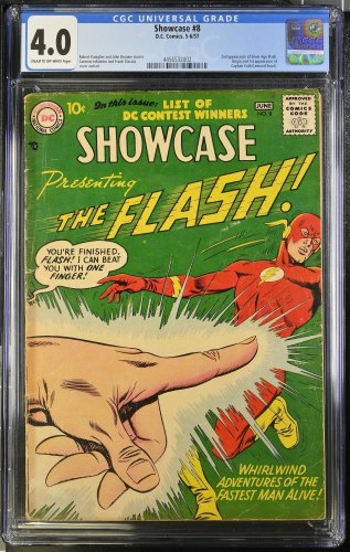 Cover Scan: Showcase #8 CGC VG 4.0 2nd Silver Age Flash App! - Item ID #392820