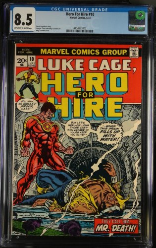 Cover Scan: Hero For Hire #10 CGC VF+ 8.5 Off White to White 1st Appearance Mr. Death! - Item ID #396038