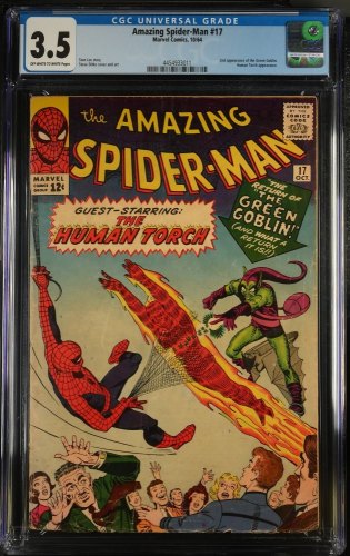 Cover Scan: Amazing Spider-Man #17 CGC VG- 3.5 2nd Appearance Green Goblin Steve Ditko Art! - Item ID #396047