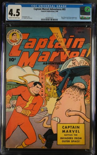 Cover Scan: Captain Marvel Adventures #65 CGC VG+ 4.5 C. C. Beck Cover and Art! - Item ID #396069