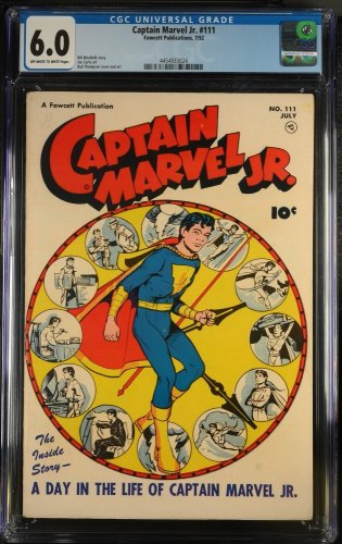 Cover Scan: Captain Marvel Jr.  #111 CGC FN 6.0 Off White to White Bud Thompson Cover - Item ID #396076