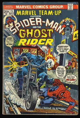 Cover Scan: Marvel Team-up #15 FN- 5.5 Spider-Man Ghost Rider! Marvel! - Item ID #398958