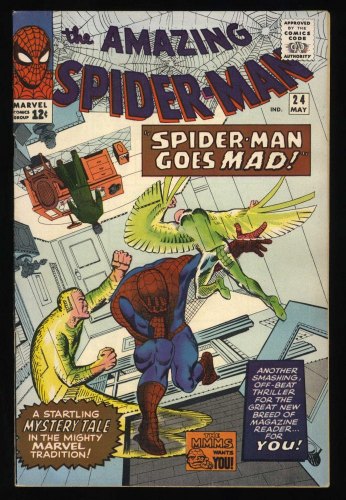 Cover Scan: Amazing Spider-Man #24 FN/VF 7.0 3rd Appearance of Mysterio! - Item ID #403787