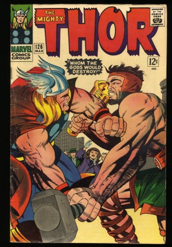 Cover Scan: Thor #126 FN- 5.5 1st issue Hercules Cover! Jack Kirby Cover! - Item ID #404289