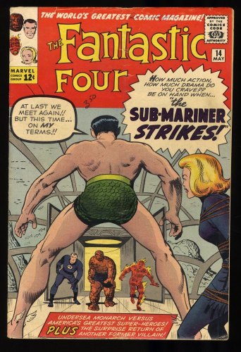 Cover Scan: Fantastic Four #14 VG+ 4.5 Sub-Mariner Appearance! Ben Grimm! - Item ID #404352