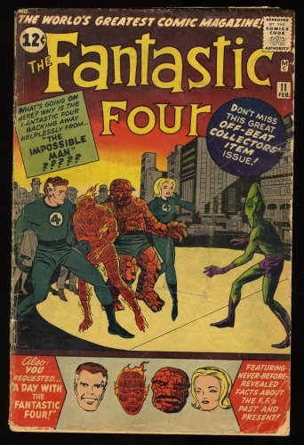 Cover Scan: Fantastic Four #11 GD 2.0 1st Impossible Man! Sub-Mariner! - Item ID #404356