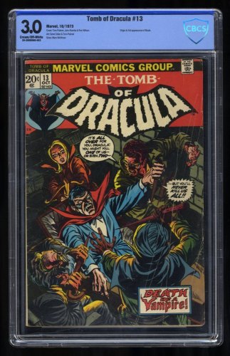 Cover Scan: Tomb Of Dracula #13 CBCS GD/VG 3.0 Origin of Blade! 1st Deacon Frost! - Item ID #404646