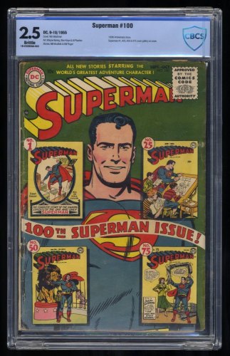 Cover Scan: Superman #100 CBCS GD+ 2.5 Brittle Jor-El! Lois Lane! Win Mortimer Cover - Item ID #404647