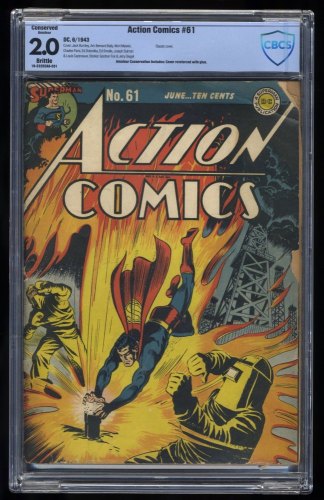 Cover Scan: Action Comics #61 CBCS GD 2.0 Brittle - Item ID #404959