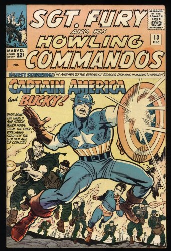 Cover Scan: Sgt. Fury and His Howling Commandos #13 VG+ 4.5 Captain America! - Item ID #405227