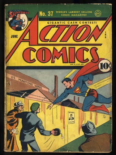 Cover Scan: Action Comics #37 GD+ 2.5 (Restored) - Item ID #405233