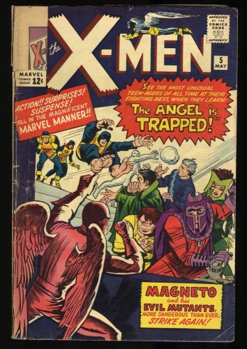 Cover Scan: X-Men #5 GD 2.0 3rd Appearance Magneto! 2nd Scarlet Witch! - Item ID #405344