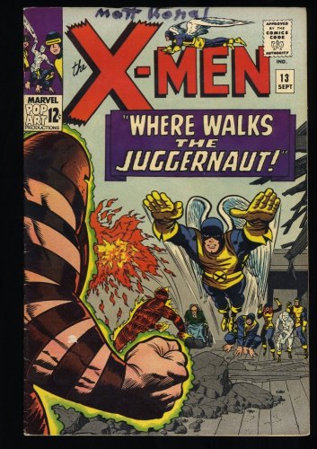 Cover Scan: X-Men #13 VG/FN 5.0 2nd Appearance Juggernaut! Human Torch! Stan Lee! - Item ID #405352