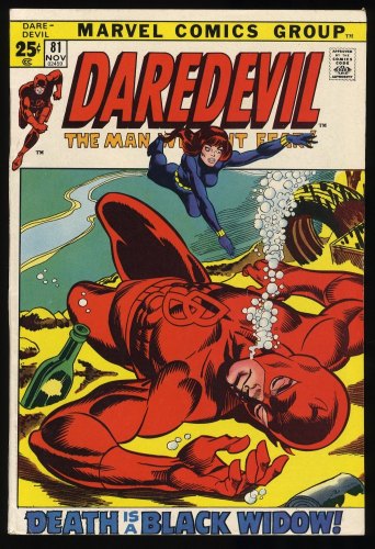 Cover Scan: Daredevil #81 VF- 7.5 1st Black Widow Story Team-up!  Marvel! - Item ID #406705