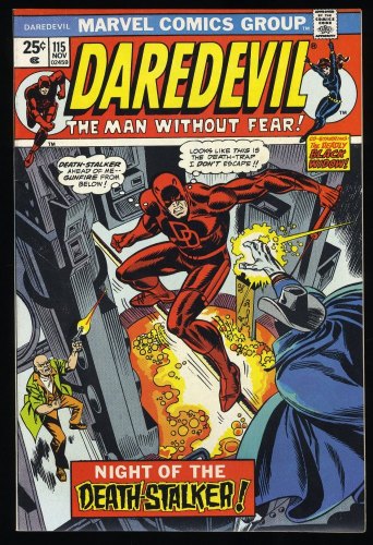 Cover Scan: Daredevil #115 NM- 9.2 Ad for Incredible Hulk #181! Guest Star Black Widow! - Item ID #406707