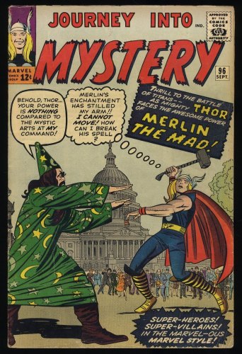 Cover Scan: Journey Into Mystery #96 VG/FN 5.0 Thor! Merlin The Mad! Steve Ditko! - Item ID #407891