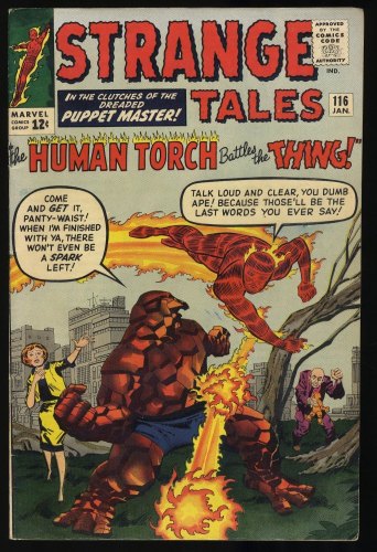 Cover Scan: Strange Tales #116 VF- 7.5 1st Thing Crossover! 2nd Wong &amp; Nightmare! - Item ID #408469