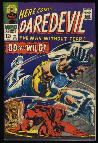 Cover Scan: Daredevil #23 VF- 7.5 Gladiator! Masked Marauder! Tri-Man! - Item ID #409234