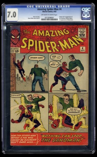 Cover Scan: Amazing Spider-Man #4 CGC FN/VF 7.0 Off White to White 1st App. Sandman! - Item ID #410662