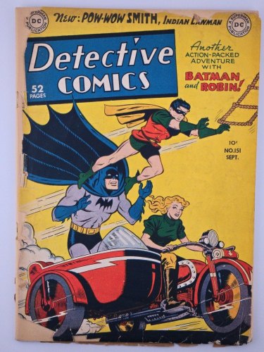 Cover Scan: Detective Comics #151 Fair 1.0 Batman Robin Motorcycle Cover! - Item ID #410798