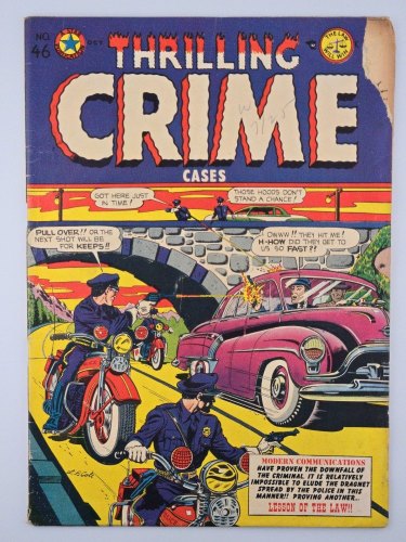 Cover Scan: Thrilling Crime Cases #46 GD/VG 3.0 L.B. Cole Motorcycle Cover! - Item ID #410806