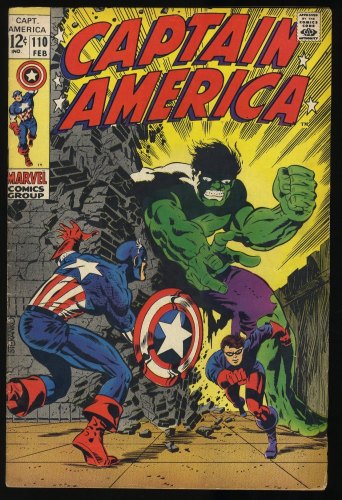 Cover Scan: Captain America #110 FN+ 6.5 Hulk Battle 1st Appearance Madame Hydra/Viper! - Item ID #412998