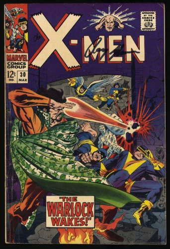 Cover Scan: X-Men #30 VG+ 4.5 Signed Roy Thomas! Jack Kirby Art! Warlock App! - Item ID #413016