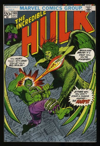 Cover Scan: Incredible Hulk #168 VF 8.0 MODOK, 1st App. of Harpy! - Item ID #413351