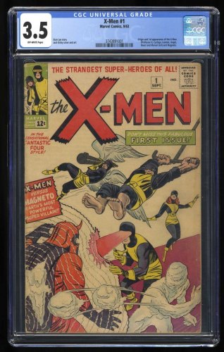 Cover Scan: X-Men #1 CGC VG- 3.5 Off White Origin 1st Appearance of Magneto!  - Item ID #413650