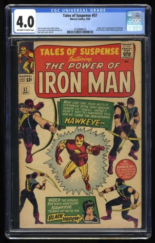 Cover Scan: Tales Of Suspense #57 CGC VG 4.0 Off White to White 1st Appearance of Hawkeye!!! - Item ID #413651