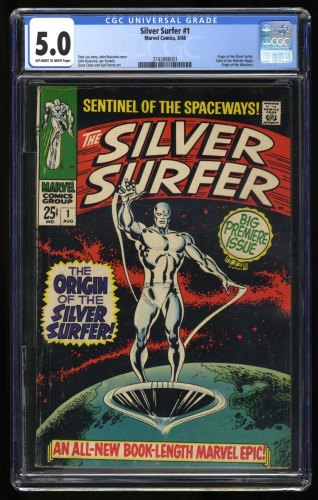 Cover Scan: Silver Surfer #1 CGC VG/FN 5.0 Off White to White Origin Issue 1st Solo Title! - Item ID #413654