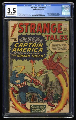 Cover Scan: Strange Tales #114 CGC VG- 3.5 Captain America and Human Torch!! - Item ID #413656