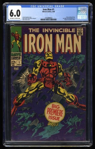 Cover Scan: Iron Man #1 CGC FN 6.0 Off White to White Origin Retold! Stan Lee! - Item ID #413661