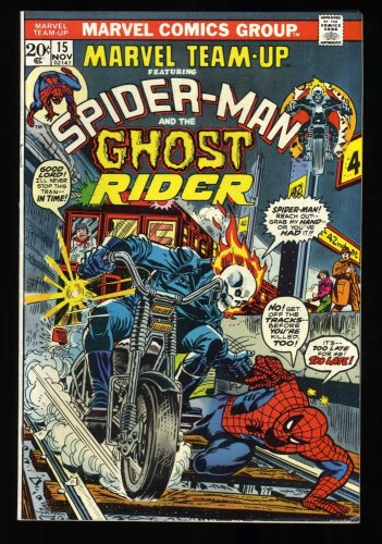 Cover Scan: Marvel Team-up #15 VF 8.0 Spider-Man Ghost Rider! Marvel! - Item ID #415341