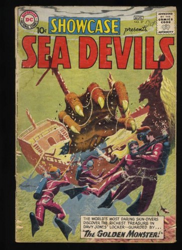 Cover Scan: Showcase #27 GD+ 2.5 1st Appearance Sea Devils! The Golden Monster! - Item ID #415343