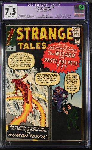 Cover Scan: Strange Tales #110 CGC VF- 7.5 (Restored) 1st Appearance Doctor Strange! - Item ID #415962