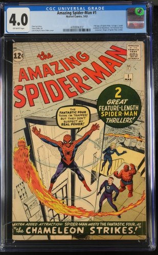 Cover Scan: Amazing Spider-Man (1963) #1 CGC VG 4.0 Nice Eye Appeal!  Kirby/Ditko Cover! - Item ID #415963