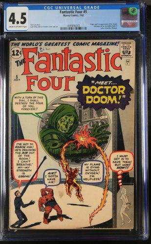 Cover Scan: Fantastic Four #5 CGC VG+ 4.5 1st Full App. of Doctor Doom! Mega Key! - Item ID #415964